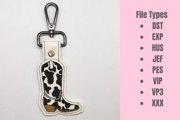 Cowboy Print Boot ITH Snap Tab Key Fob Review